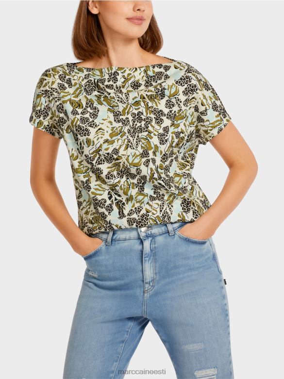 Marc Cain Riietus kärbitud kimonovarrukatega t-särk J8DT1424 pehme katuseaken