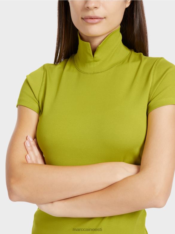Marc Cain Riietus kõrge kaelusega t-särk J8DT1331 särav oliivroheline