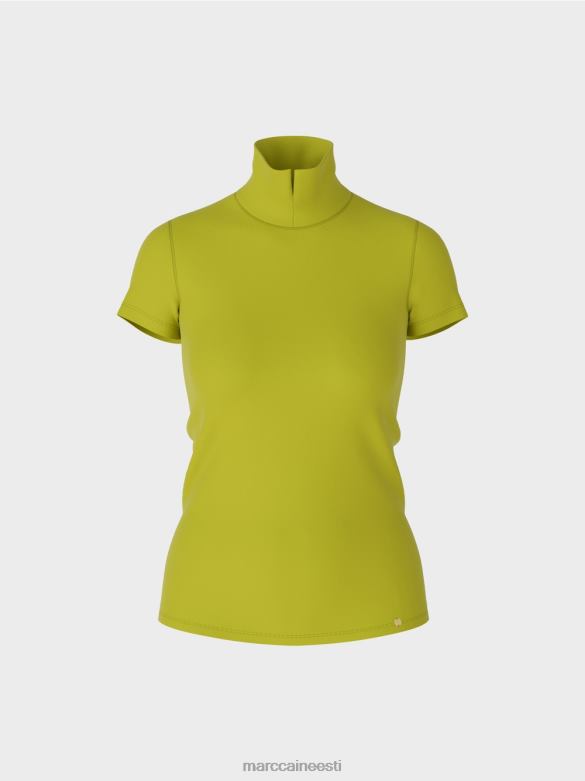 Marc Cain Riietus kõrge kaelusega t-särk J8DT1331 särav oliivroheline