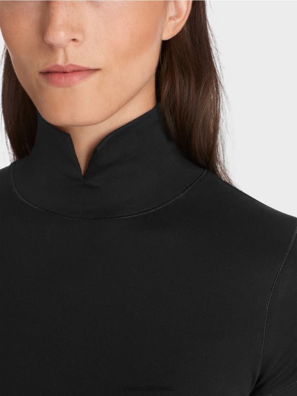 Marc Cain Riietus kõrge kaelusega t-särk J8DT1342 must