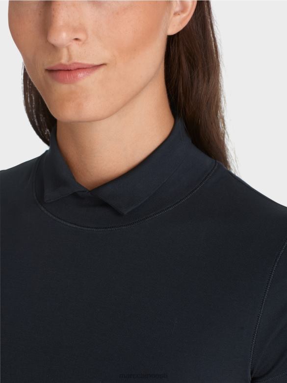 Marc Cain Riietus kõrge kaelusega t-särk J8DT1346 kesköösinine
