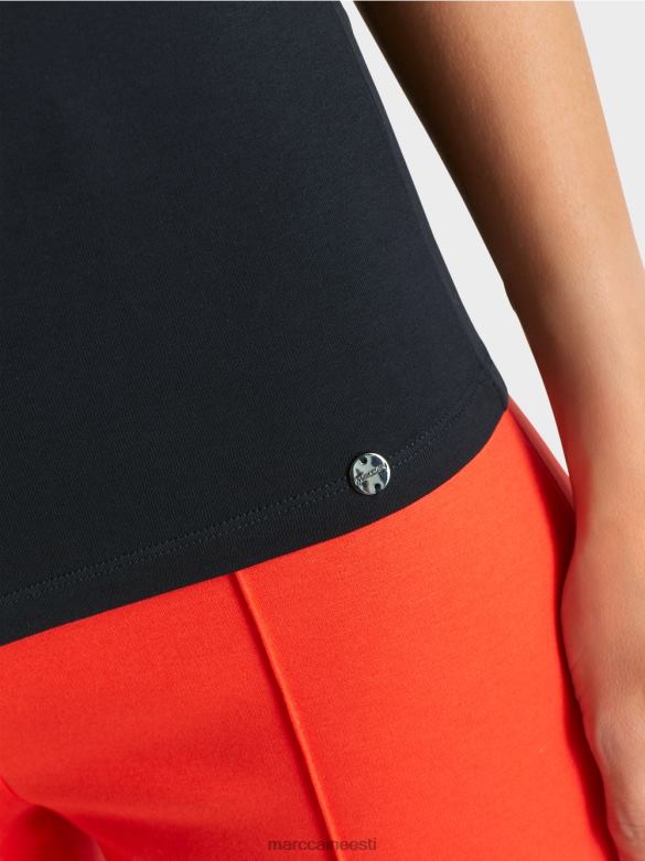 Marc Cain Riietus kõrge kaelusega t-särk J8DT1346 kesköösinine