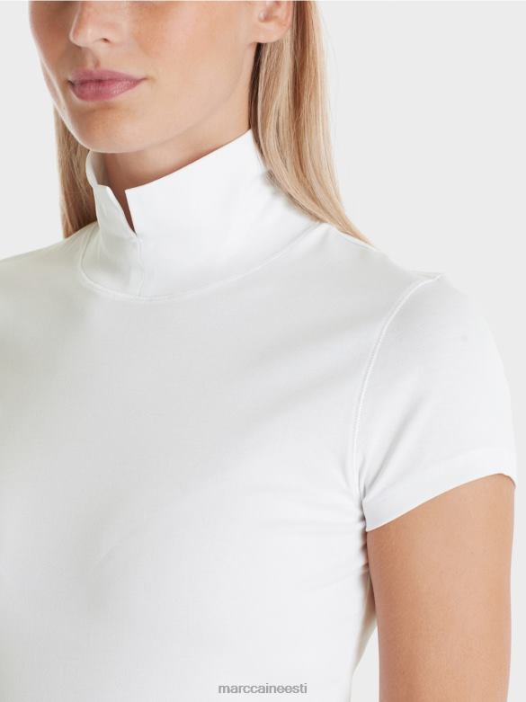 Marc Cain Riietus kõrge kaelusega t-särk J8DT1351 valge
