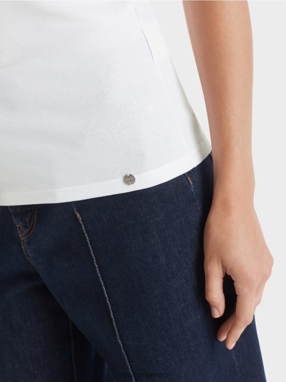 Marc Cain Riietus kõrge kaelusega t-särk J8DT1351 valge