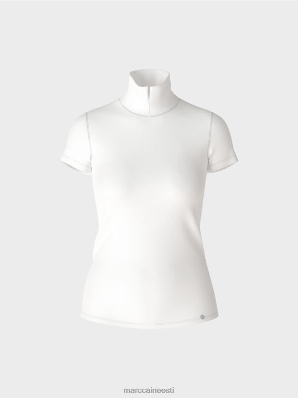 Marc Cain Riietus kõrge kaelusega t-särk J8DT1351 valge