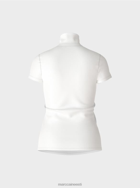 Marc Cain Riietus kõrge kaelusega t-särk J8DT1351 valge