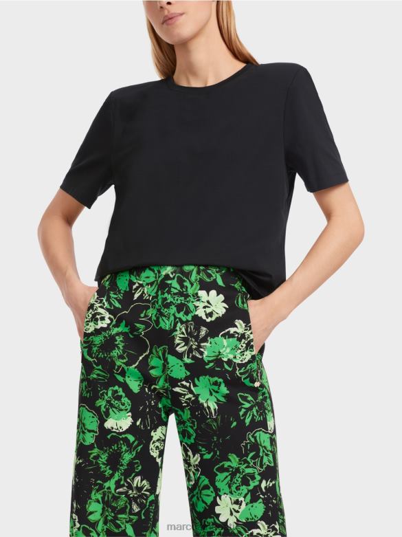 Marc Cain Riietus karbi lõikega t-särk J8DT1247 must