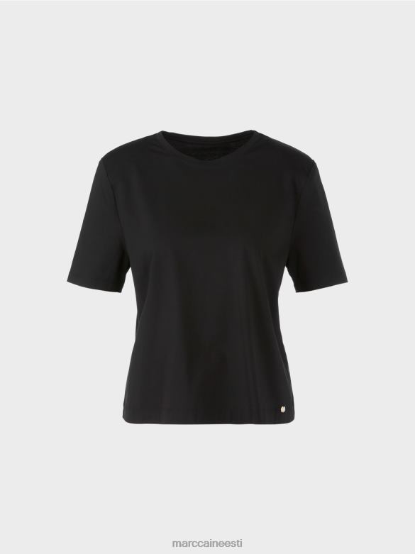 Marc Cain Riietus karbi lõikega t-särk J8DT1247 must