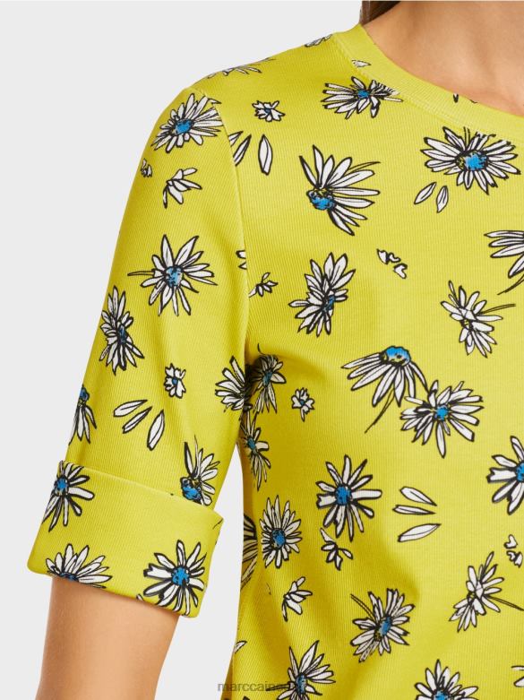 Marc Cain Riietus karikakra mustriga t-särk J8DT1442 roheline väävel