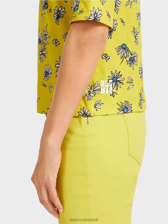 Marc Cain Riietus karikakra mustriga t-särk J8DT1442 roheline väävel