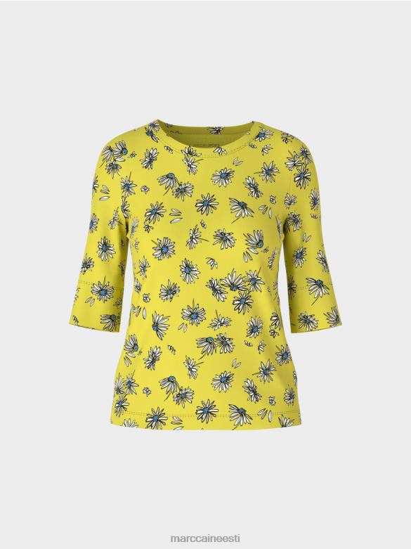 Marc Cain Riietus karikakra mustriga t-särk J8DT1442 roheline väävel