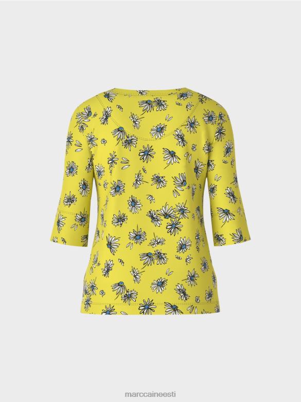 Marc Cain Riietus karikakra mustriga t-särk J8DT1442 roheline väävel