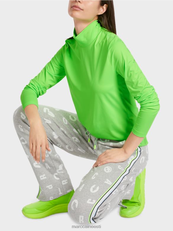 Marc Cain Riietus keha kallutav pikkade varrukatega särk J8DT1309 särav šokeeriv roheline