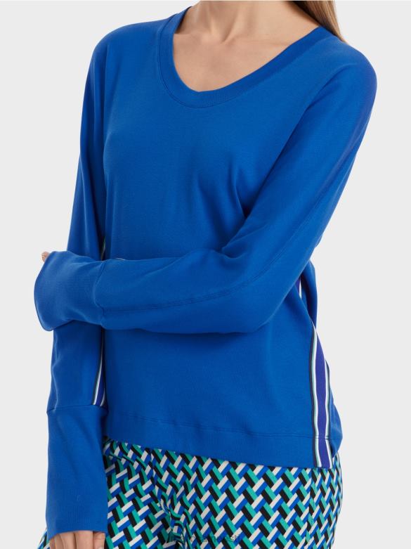 Marc Cain Riietus kimono kujuline t-särk J8DT1239 särav kuninglik sinine