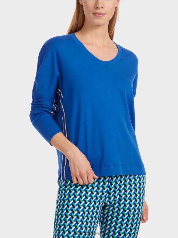 Marc Cain Riietus kimono kujuline t-särk J8DT1239 särav kuninglik sinine