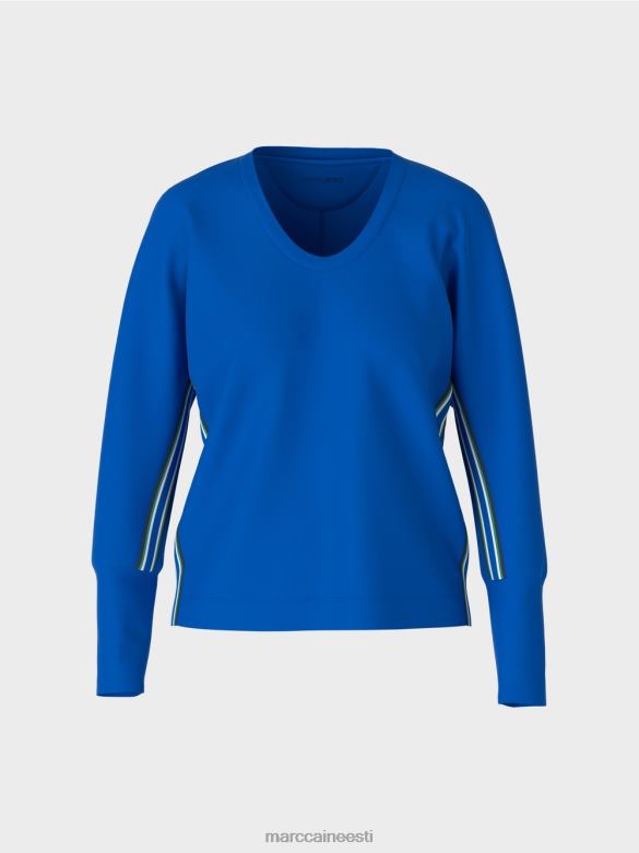 Marc Cain Riietus kimono kujuline t-särk J8DT1239 särav kuninglik sinine