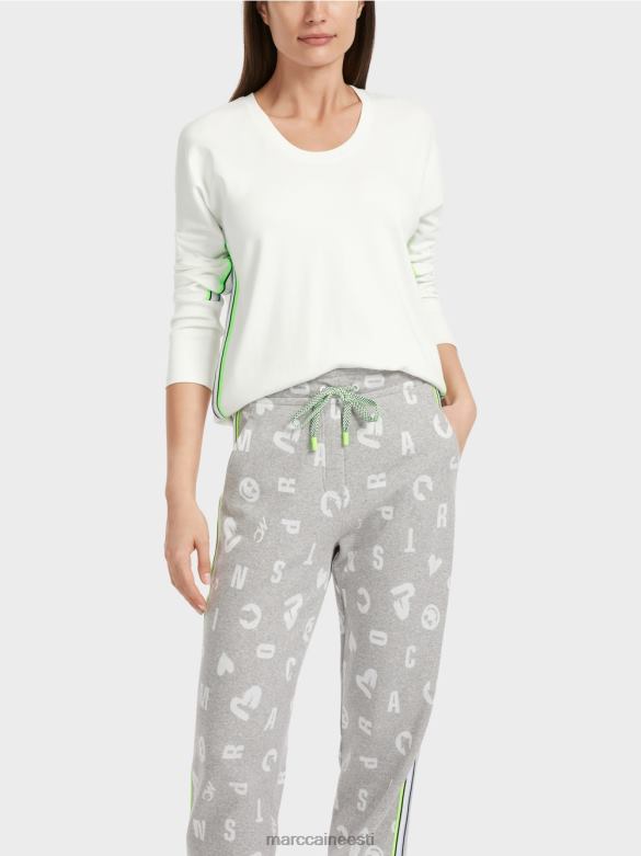 Marc Cain Riietus kimono kujuline t-särk J8DT1298 määrdunudvalge