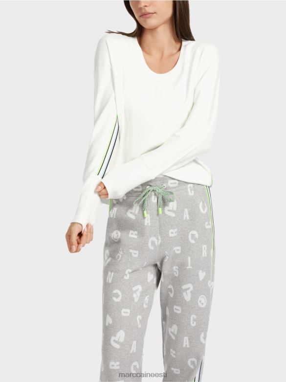 Marc Cain Riietus kimono kujuline t-särk J8DT1298 määrdunudvalge