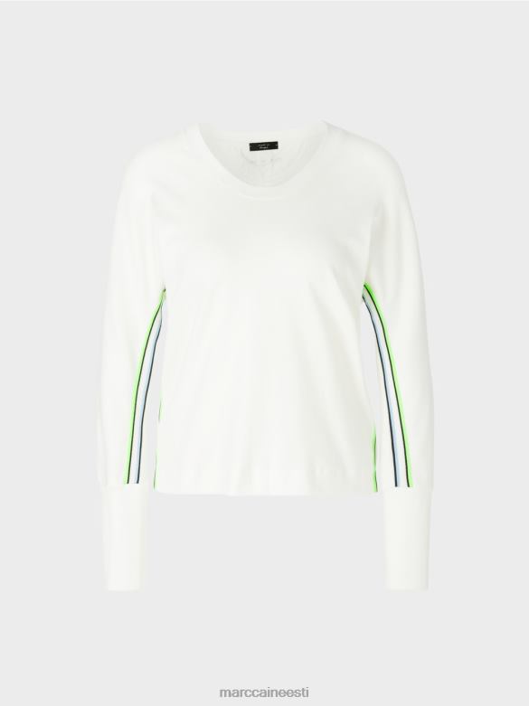 Marc Cain Riietus kimono kujuline t-särk J8DT1298 määrdunudvalge