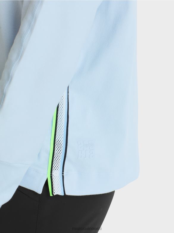 Marc Cain Riietus kimono kujuline t-särk J8DT1299 pehme pulber sinine