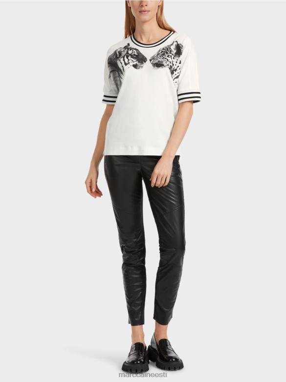 Marc Cain Riietus kimono varrukatega t-särk J8DT1264 määrdunudvalge