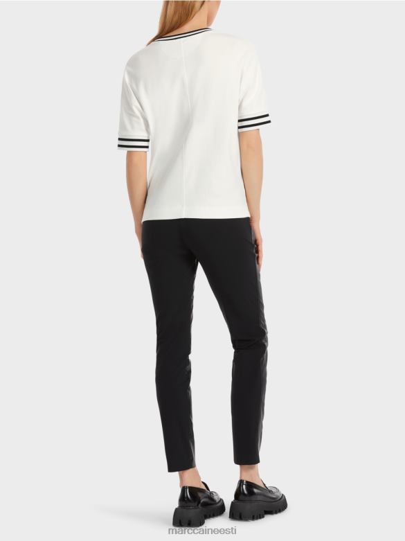 Marc Cain Riietus kimono varrukatega t-särk J8DT1264 määrdunudvalge