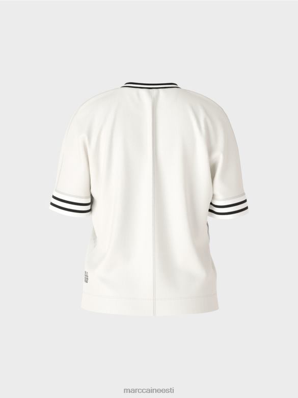 Marc Cain Riietus kimono varrukatega t-särk J8DT1264 määrdunudvalge