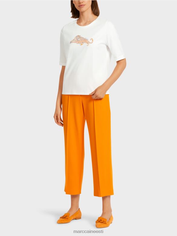 Marc Cain Riietus \"koos ümber mõtlema\" puuvillane t-särk J8DT1451 selge oranž