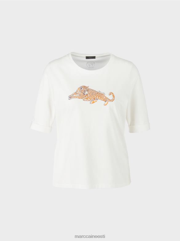 Marc Cain Riietus \"koos ümber mõtlema\" puuvillane t-särk J8DT1451 selge oranž