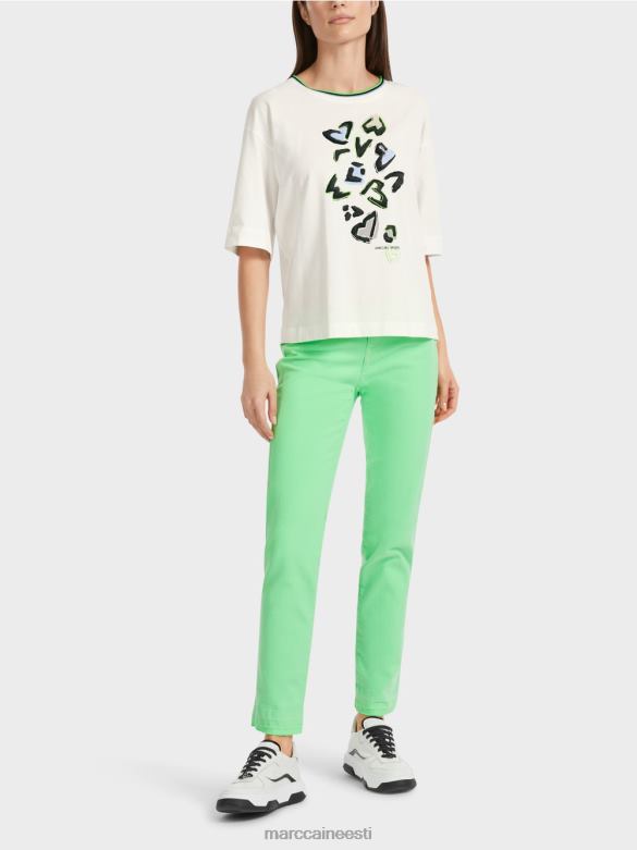 Marc Cain Riietus "koos ümber mõtlema" t-särk J8DT1294 määrdunudvalge