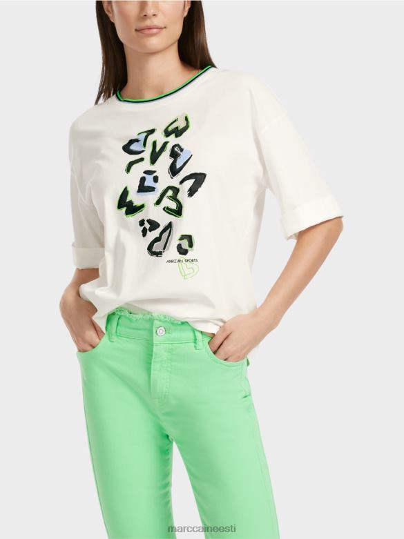 Marc Cain Riietus \"koos ümber mõtlema\" t-särk J8DT1294 määrdunudvalge