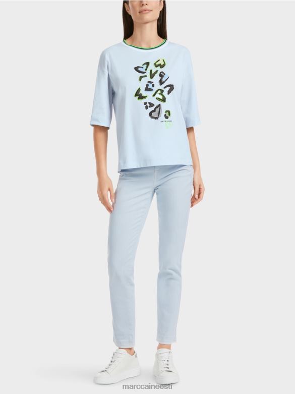 Marc Cain Riietus \"koos ümber mõtlema\" t-särk J8DT1295 pehme pulber sinine