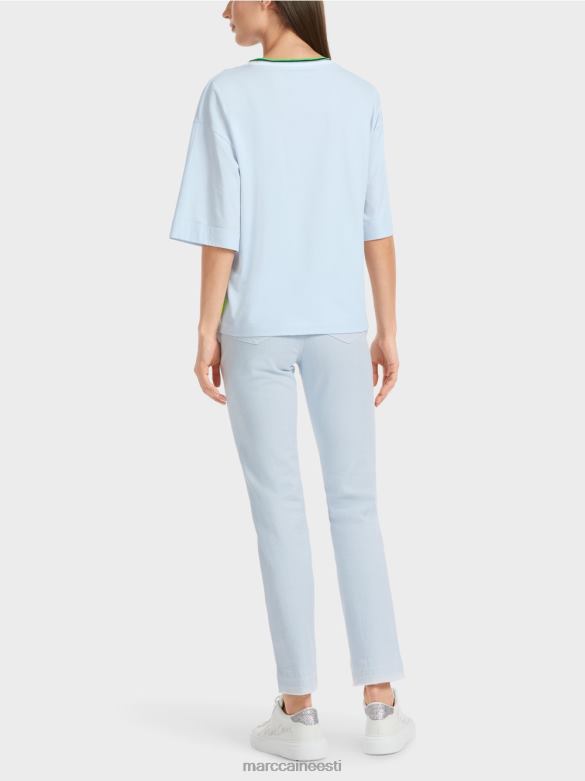 Marc Cain Riietus \"koos ümber mõtlema\" t-särk J8DT1295 pehme pulber sinine