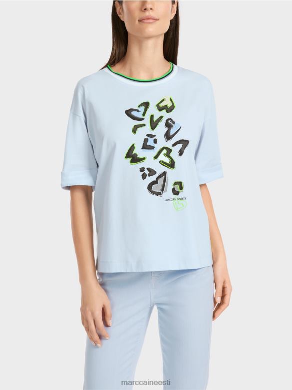 Marc Cain Riietus \"koos ümber mõtlema\" t-särk J8DT1295 pehme pulber sinine