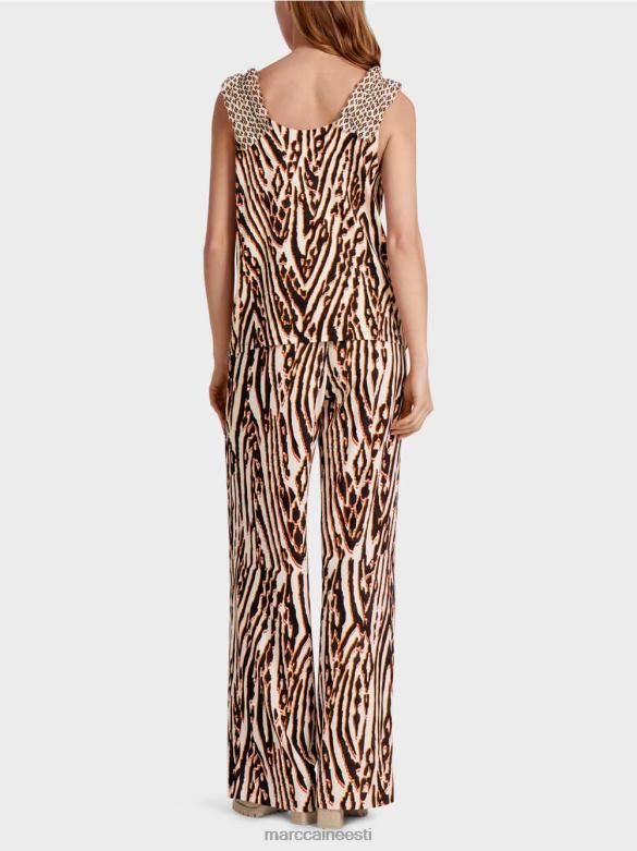 Marc Cain Riietus lühike segamustriga top J8DT1367 sügav punane