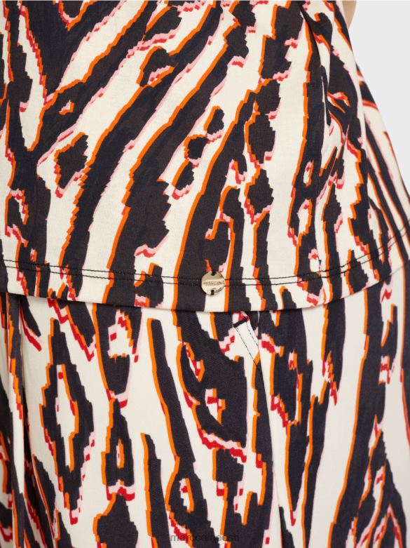 Marc Cain Riietus lühike segamustriga top J8DT1367 sügav punane