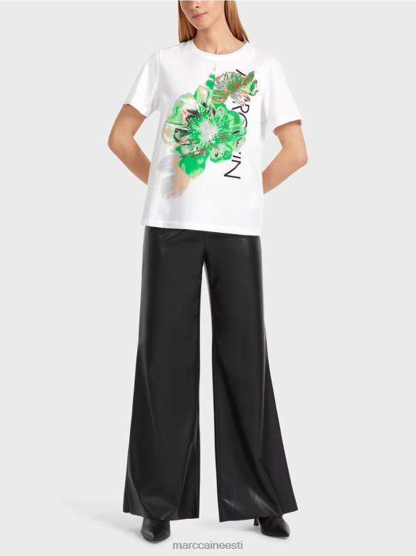 Marc Cain Riietus läikiv "rethink together" t-särk J8DT1245 valge