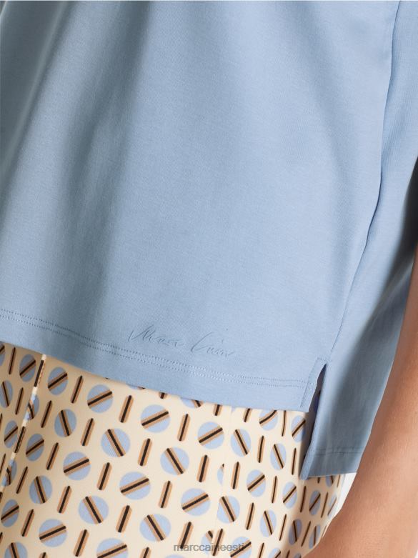 Marc Cain Riietus laia kaelusega t-särk J8DT1274 tume suvetaevas