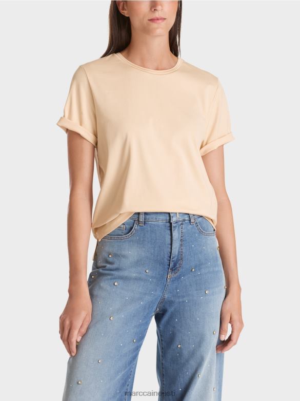 Marc Cain Riietus laia kaelusega t-särk J8DT1275 tume kreem