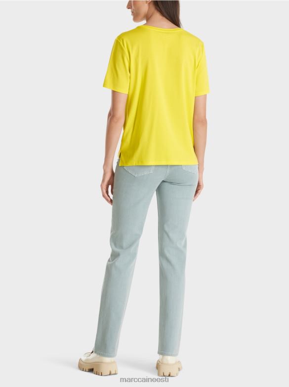 Marc Cain Riietus laia kaelusega t-särk J8DT1313 pehme sidrun