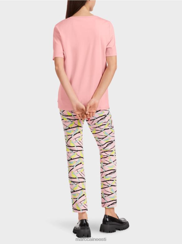 Marc Cain Riietus laia kaelusega t-särk J8DT1322 pehme puuderroosa