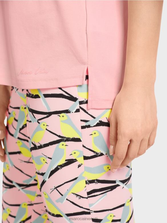 Marc Cain Riietus laia kaelusega t-särk J8DT1322 pehme puuderroosa