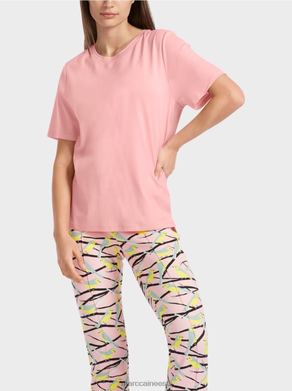 Marc Cain Riietus laia kaelusega t-särk J8DT1322 pehme puuderroosa