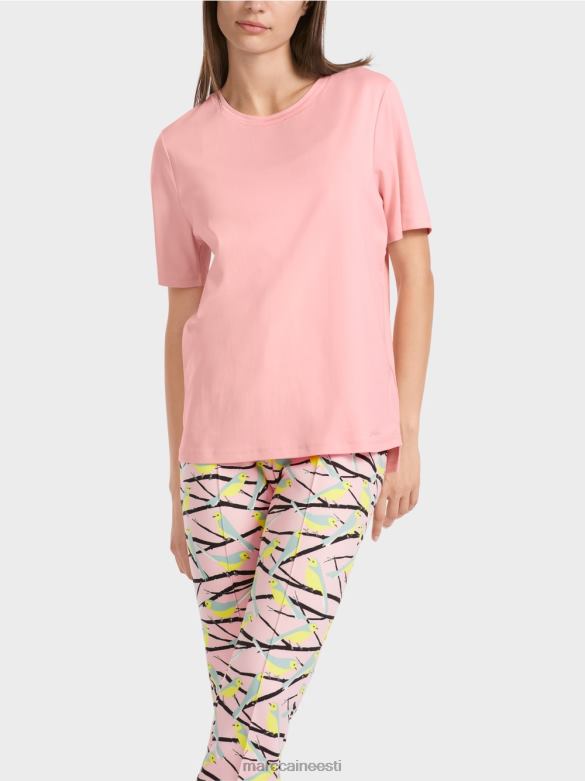 Marc Cain Riietus laia kaelusega t-särk J8DT1322 pehme puuderroosa