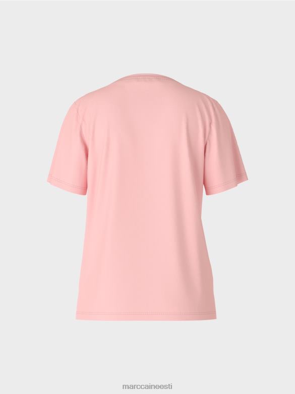 Marc Cain Riietus laia kaelusega t-särk J8DT1322 pehme puuderroosa
