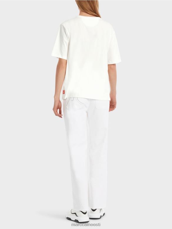 Marc Cain Riietus leo disainiga \"rethink together\" t-särk J8DT1261 määrdunudvalge