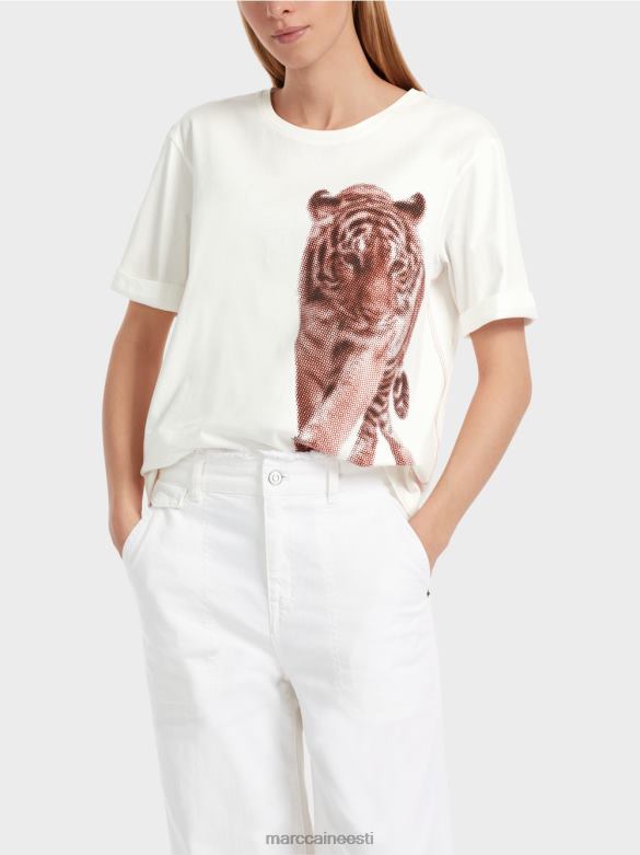 Marc Cain Riietus leo disainiga \"rethink together\" t-särk J8DT1261 määrdunudvalge