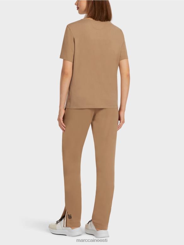 Marc Cain Riietus leopardi ja kirjatrükiga t-särk J8DT1433 kerge kohv