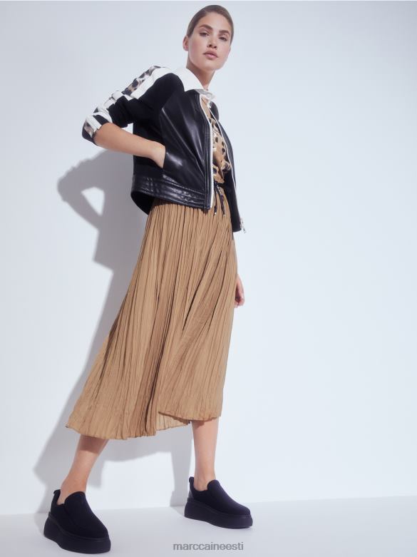 Marc Cain Riietus leopardi ja kirjatrükiga t-särk J8DT1433 kerge kohv