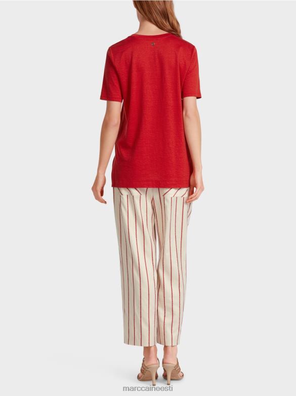 Marc Cain Riietus linasegust t-särk J8DT1377 sügav punane